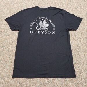 Greyson Shirt Mens Large Black Spiritual Wolf Tribal Mythical Heritage Golf Tee